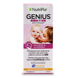Genius Maman et Bébé - Nutripur - allaitement et grossesse - preveint les trouble d'apprentissages chez l'enfants et l'épuismenet des reserverses Maternelle d'ADH pour prévenir le post-partrum 