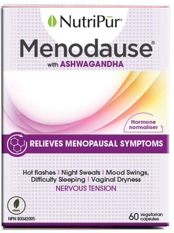 Menodause - with ashagandha - relieves menopausal symptoms - hormone stabiliser - hot flashes - night sweats - mood swings - difficulty sleeping - vaginal dryness - nervous tension