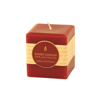 Honey Candles - Square Pillars - 4 colours by Honey Candles - Ebambu.ca natural health product store - free shipping <59$ 