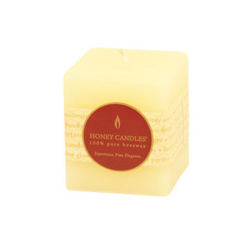 Honey Candles - Square Pillars - 4 colours by Honey Candles - Ebambu.ca natural health product store - free shipping <59$ 