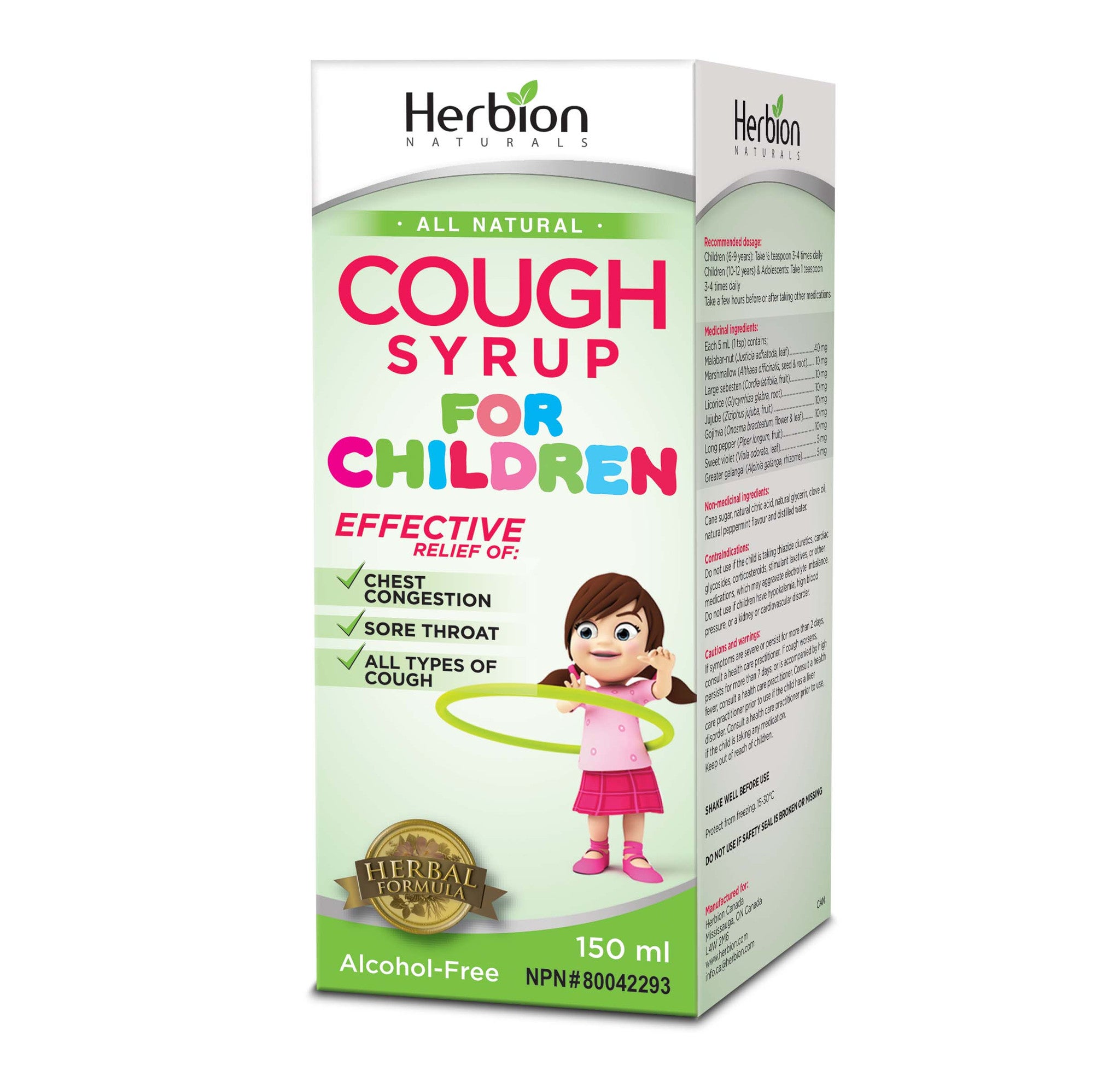 Herbion Cough Syrup for Children 150 ml by Herbion - Ebambu.ca natural health product store - free shipping <59$ 