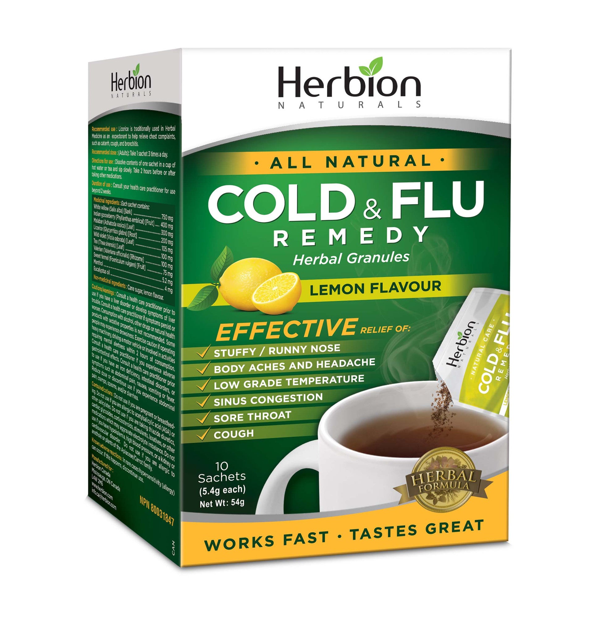 Herbion Remedy for Cold  and Flu by Herbion - Ebambu.ca natural health product store - free shipping <59$ 