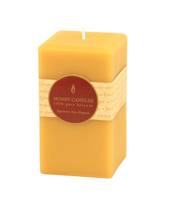 Honey Candles - Square Pillars - 4 colours by Honey Candles - Ebambu.ca natural health product store - free shipping <59$ 